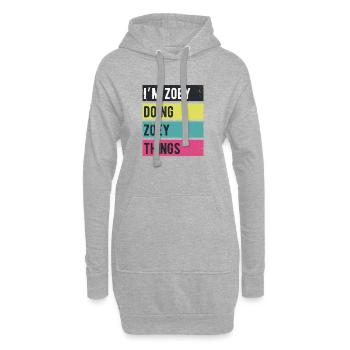 Ich bin Zoey und mache Zoey Things Retro Colors - Hoodie-Kleid - Grau meliert - Vorne