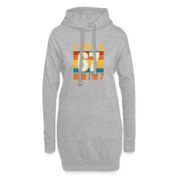 J’avais 6 ans, maintenant j’ai 7 ans d’anniversaire rétro - Sweat-shirt à capuche long Femme - gris chiné - Devant
