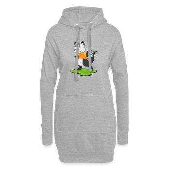 Joueur de handball moufette Sport de handball - Sweat-shirt à capuche long Femme - gris chiné - Devant