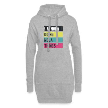 Ich bin Nola, mache Nola-Dinge Retrofarben - Hoodie-Kleid - Grau meliert - Vorne