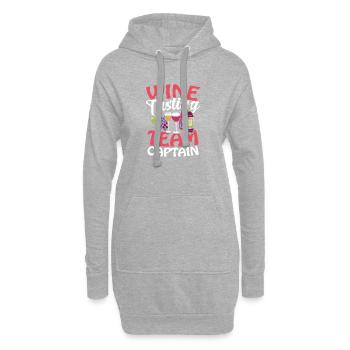 Capitaine de l’équipe de dégustation de vin - Sweat-shirt à capuche long Femme - gris chiné - Devant