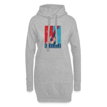 Hawaiian Ukulele Uke Retro Vintage - Hoodie Dress - heather grey - Front