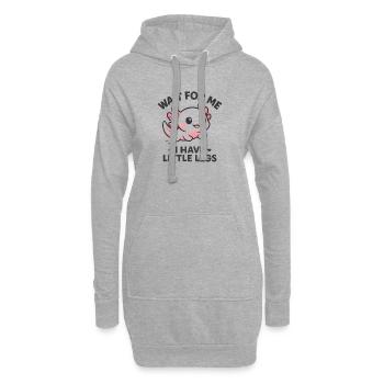 Axolotl disant un mème Humour Petites jambes drôles - Sweat-shirt à capuche long Femme - gris chiné - Devant