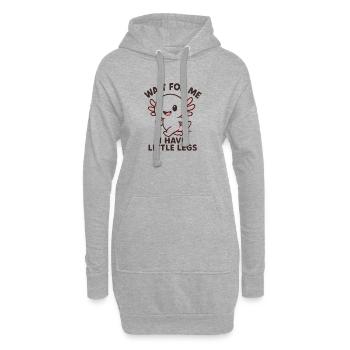 Axolotl disant un mème Humour Petites jambes drôles - Sweat-shirt à capuche long Femme - gris chiné - Devant