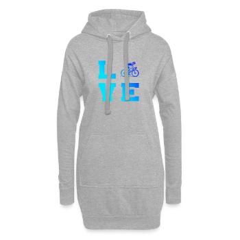 Motif emblématique du vélo de route - Sweat-shirt à capuche long Femme - gris chiné - Devant