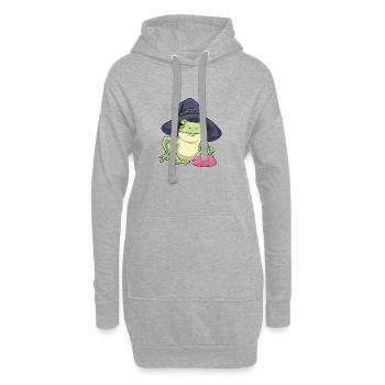 Frosch Hexe Zaubertrank - Hoodie-Kleid - Grau meliert - Vorne