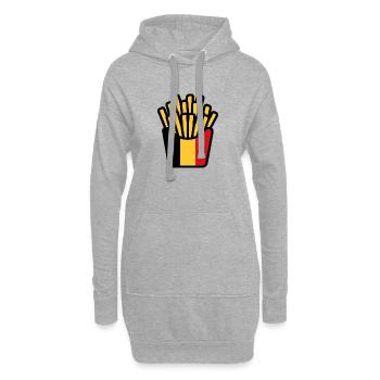 Pop Art Pommes Gelb Rot - Hoodie-Kleid - Grau meliert - Vorne