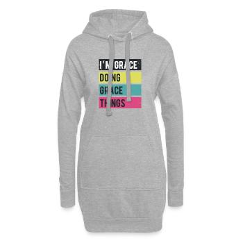 Ich bin Grace und mache Grace Things Retro Colors - Hoodie-Kleid - Grau meliert - Vorne