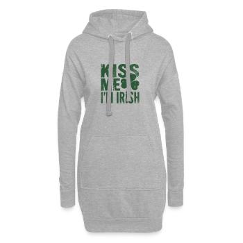 Küss mich, ich bin Irish Shamrock - Hoodie-Kleid - Grau meliert - Vorne