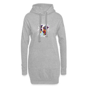 Hund Tier Kunst - Hoodie-Kleid - Grau meliert - Vorne