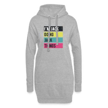 Ich bin Jack und mache Jack Things Retro-Farben - Hoodie-Kleid - Grau meliert - Vorne