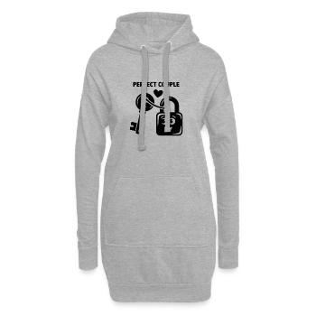 Key to My Heart Cute Lock and Key - Hoodie-Kleid - Grau meliert - Vorne