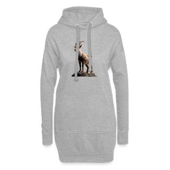 Steinbock Ziege Alpensteinbock Capricorn Ziegen  - Hoodie-Kleid - Grau meliert - Vorne