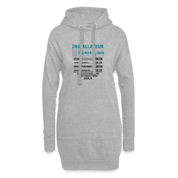 Salaire horaire de plombier - Sweat-shirt à capuche long Femme - gris chiné - Devant