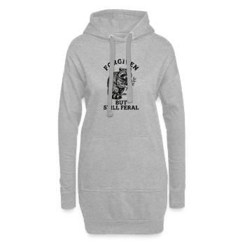 Verziehen, aber wild - Hoodie-Kleid - Grau meliert - Vorne