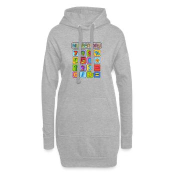 Grille de nombres kaléidoscopique - Sweat-shirt à capuche long Femme - gris chiné - Devant