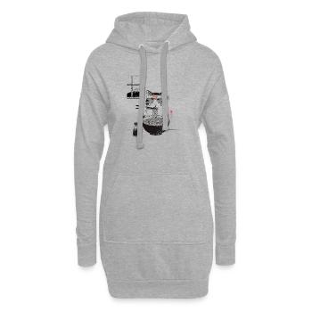 Fuji Ramen Katze - Hoodie-Kleid - Grau meliert - Vorne