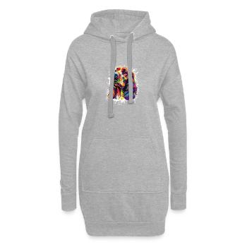 Portrait de chien Portrait éclaboussé de chien - Sweat-shirt à capuche long Femme - gris chiné - Devant