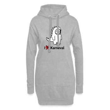 Karnevalsmuffel - Hoodie-Kleid - Grau meliert - Vorne
