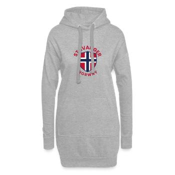 Blason de Stavanger, Norvège - Sweat-shirt à capuche long Femme - gris chiné - Devant