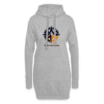 Logo de la boussole étoilée Terra Navigare - Sweat-shirt à capuche long Femme - gris chiné - Devant