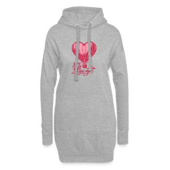 You Lift Me Up | Ballon Heart - Valentine's Day - Hoodie-Kleid - Grau meliert - Vorne
