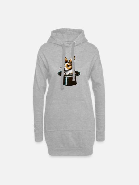 Bunny from the top hat - Hoodie Dress - heather grey