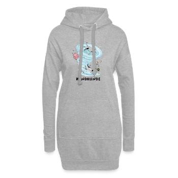 Windhunde - Hoodie-Kleid - Grau meliert - Vorne