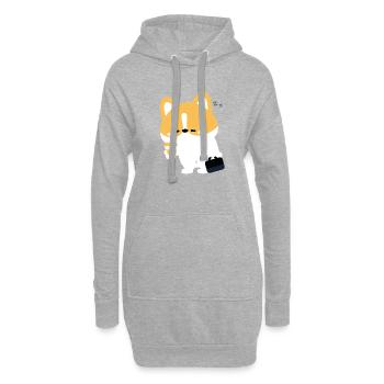 Müder Corgi-Kaffee - Hoodie-Kleid - Grau meliert - Vorne