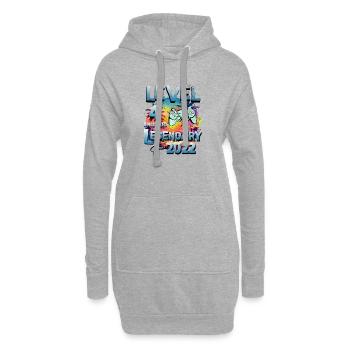 Niveau 4 années débloquées depuis 2022 Anniversaire - Sweat-shirt à capuche long Femme - gris chiné - Devant