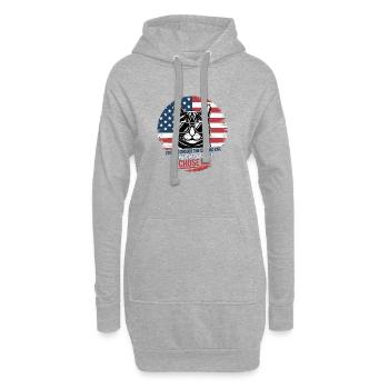 Amoureux des chats sous le drapeau américain, vie de père de chat de la Saint-Valentin - Sweat-shirt à capuche long Femme - gris chiné - Devant