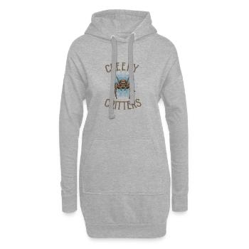 Créatures effrayantes – Araignée sauteuse réaliste - Sweat-shirt à capuche long Femme - gris chiné - Devant