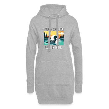 Loon Kanadischer Ungewöhnlicher Humor - Hoodie-Kleid - Grau meliert - Vorne