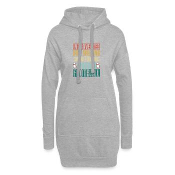 Introverti mais prêt à discuter de fan de football - Sweat-shirt à capuche long Femme - gris chiné - Devant