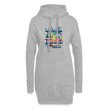 Level 14 Jahre Freigeschaltet seit 2012 Geburtstag - Hoodie-Kleid - Grau meliert - Vorne