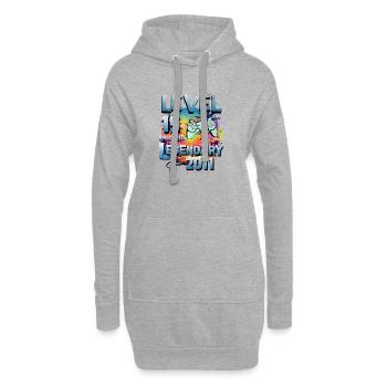 Level 15 Jahre Freigeschaltet seit 2011 Geburtstag - Hoodie-Kleid - Grau meliert - Vorne