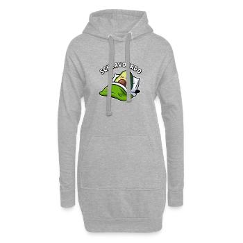 Schlavocado Kawaii Avocado Schlafen Wortspiel - Hoodie-Kleid - Grau meliert - Vorne