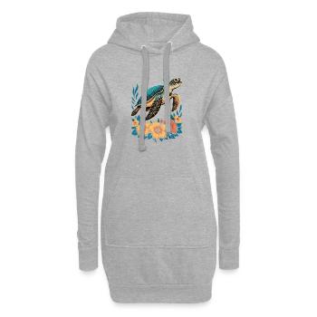 Sea Turtle Ocean Addict Design - Sweat-shirt à capuche long Femme - gris chiné - Devant