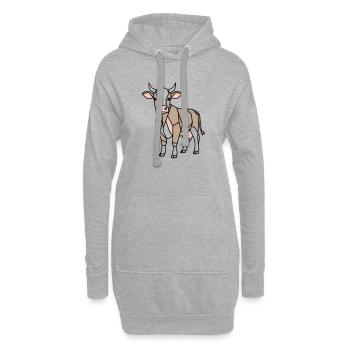 Geometrische Kuh Low Poly Modern - Hoodie-Kleid - Grau meliert - Vorne