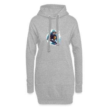 Eule Snowboard - Hoodie-Kleid - Grau meliert - Vorne