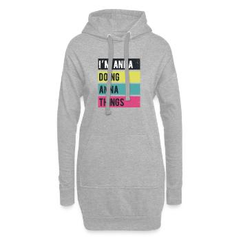 Ich bin Anna Doing Anna Things Retro Colors - Hoodie-Kleid - Grau meliert - Vorne