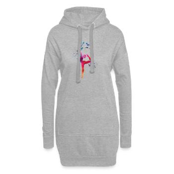 Gymnaste avec massues Gymnastique rythmique - Sweat-shirt à capuche long Femme - gris chiné - Devant