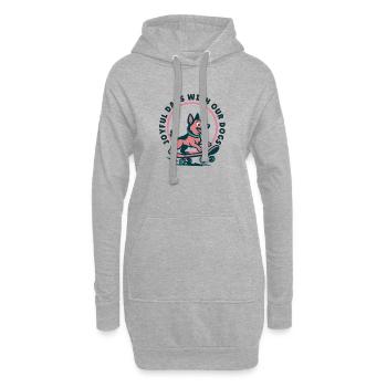 Zitat zum Schlittschuh-Deutschen Schäferhund 2026 - Hoodie-Kleid - Grau meliert - Vorne