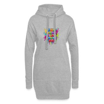 God Don't Play About Me – farbenfrohes Splash-Design - Hoodie-Kleid - Grau meliert - Vorne