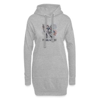 Des images drôles et patriotiques de sauvage et libre - Sweat-shirt à capuche long Femme - gris chiné - Devant