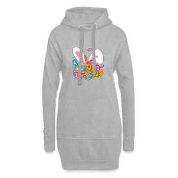 Oster Kawaii-Ästhetik  - Hoodie-Kleid - Grau meliert - Vorne