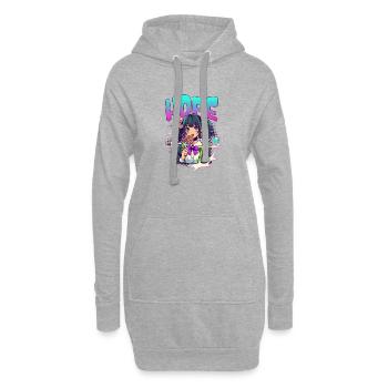 Anime Girl HOPE Lollipop – Kawaii Manga Style - Sweat-shirt à capuche long Femme - gris chiné - Devant