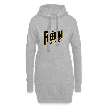 Typographie audacieuse de la liberté avec des oiseaux - Sweat-shirt à capuche long Femme - gris chiné - Devant