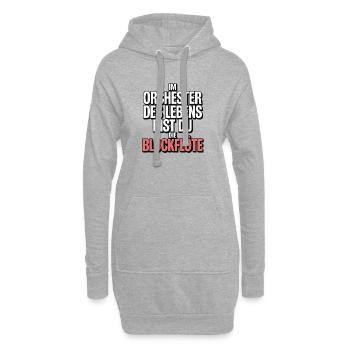 Orchester des Lebens Blockflöte Design - Hoodie-Kleid - Grau meliert - Vorne