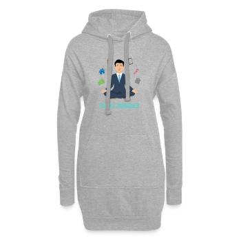 Solde du gestionnaire familial - Sweat-shirt à capuche long Femme - gris chiné - Devant
